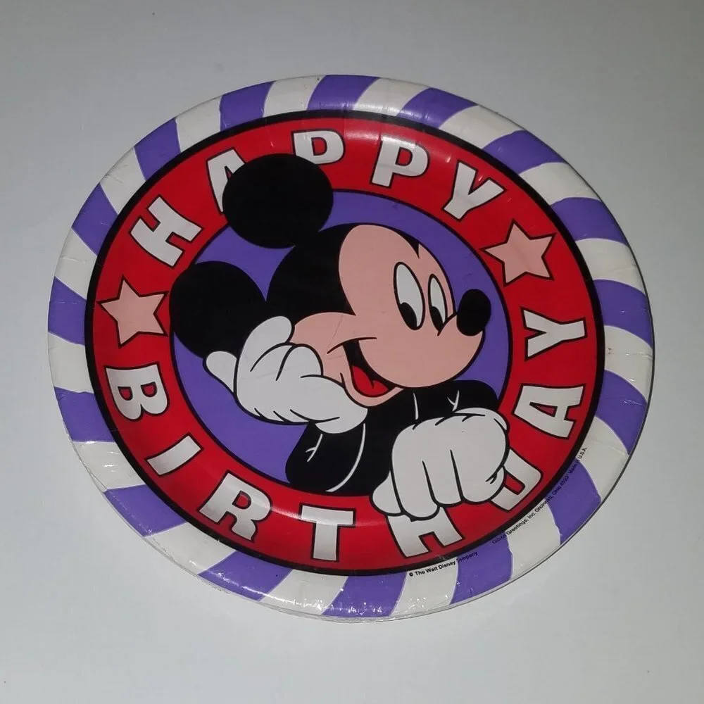 VTG Mickey Mouse Happy Birthday Paper Plates Party Supplies 9